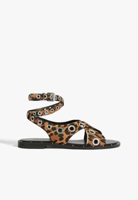 Sandália Fresh Boho Couro Animal Print