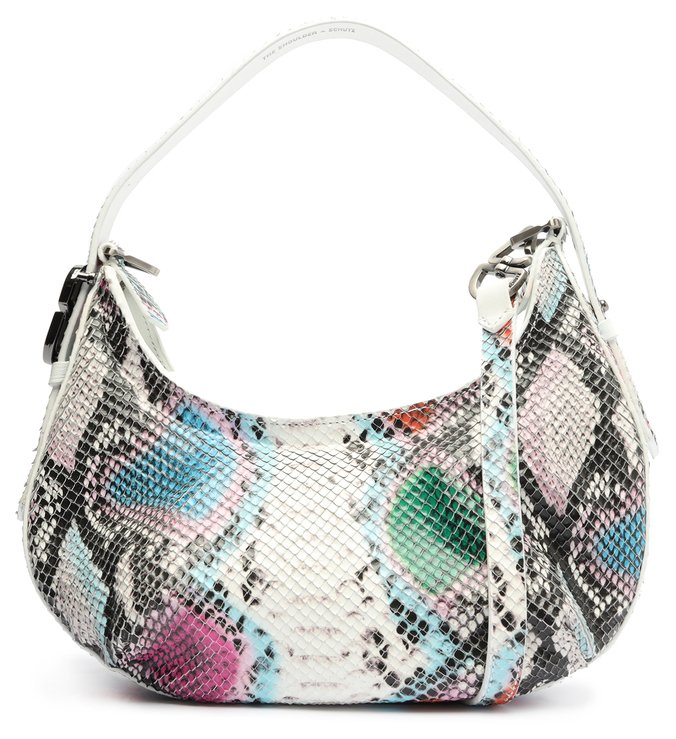 Bolsa Tiracolo Grande Shoulder Bag Couro Snake Branca