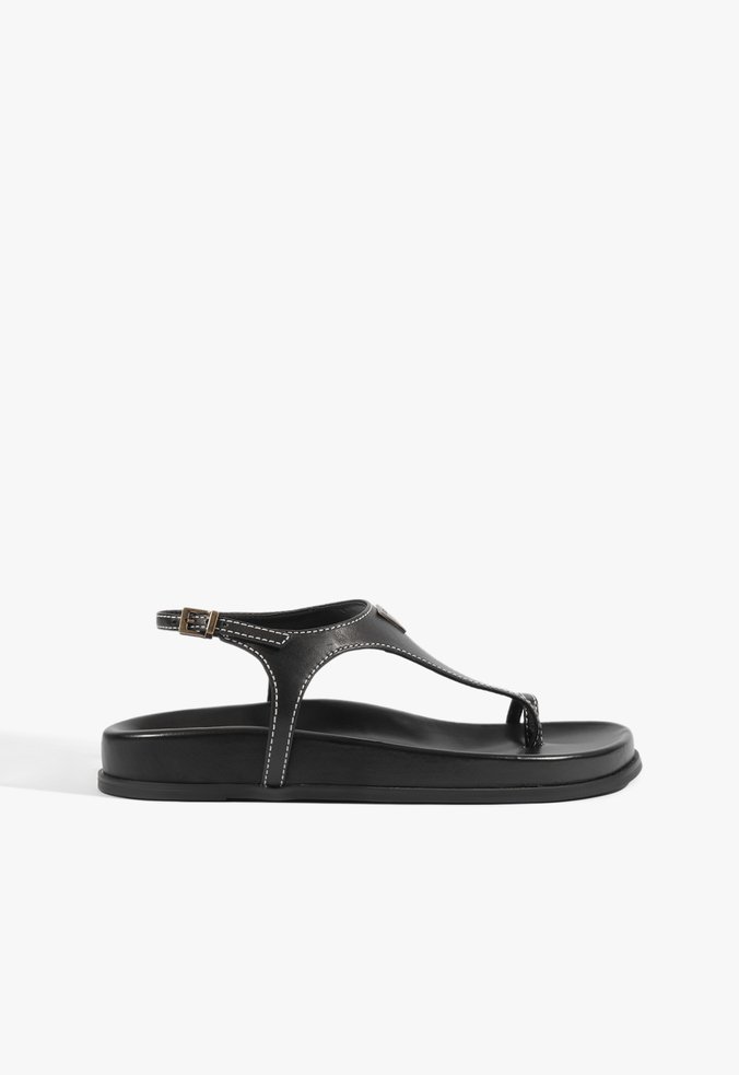 Papete Shop Couro Preta