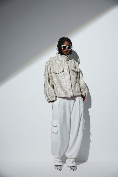 Casaco Tweed Paetê Marie Areia | Schutz