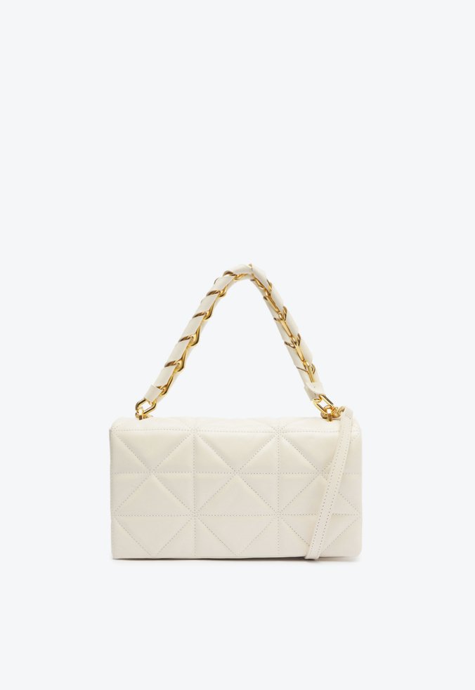 Bolsa Shoulder Couro Matelassê Branca