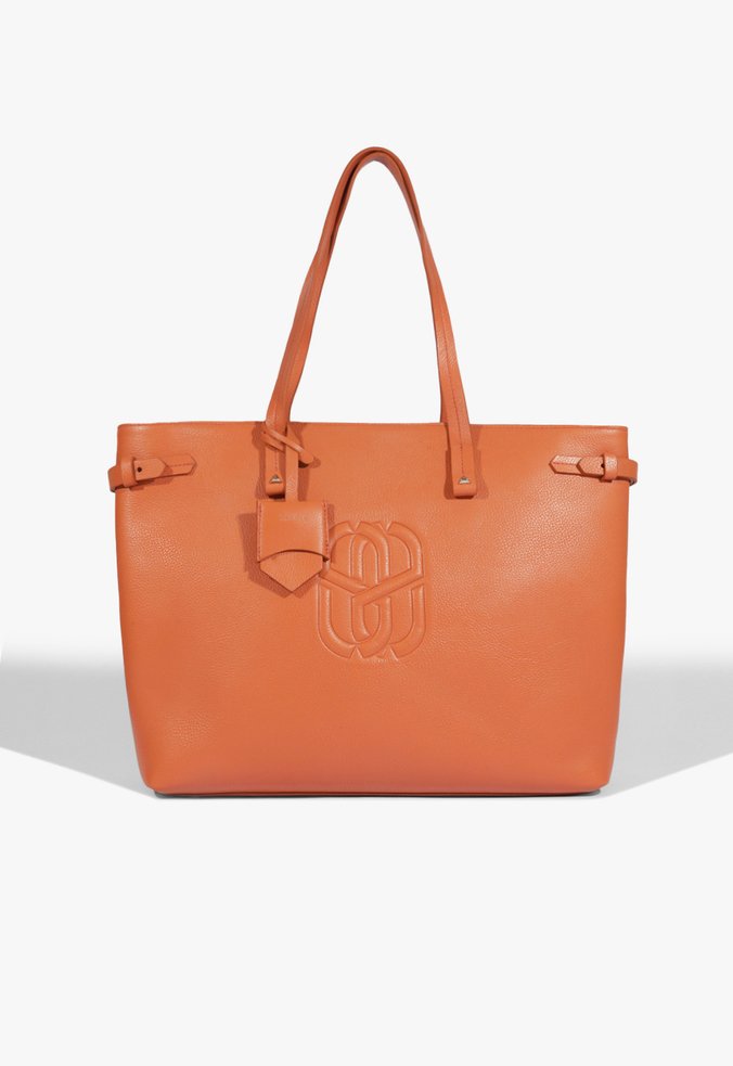 Bolsa Shopping Couro Laranja