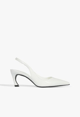 Slingback Lexi Mid Verniz Branco