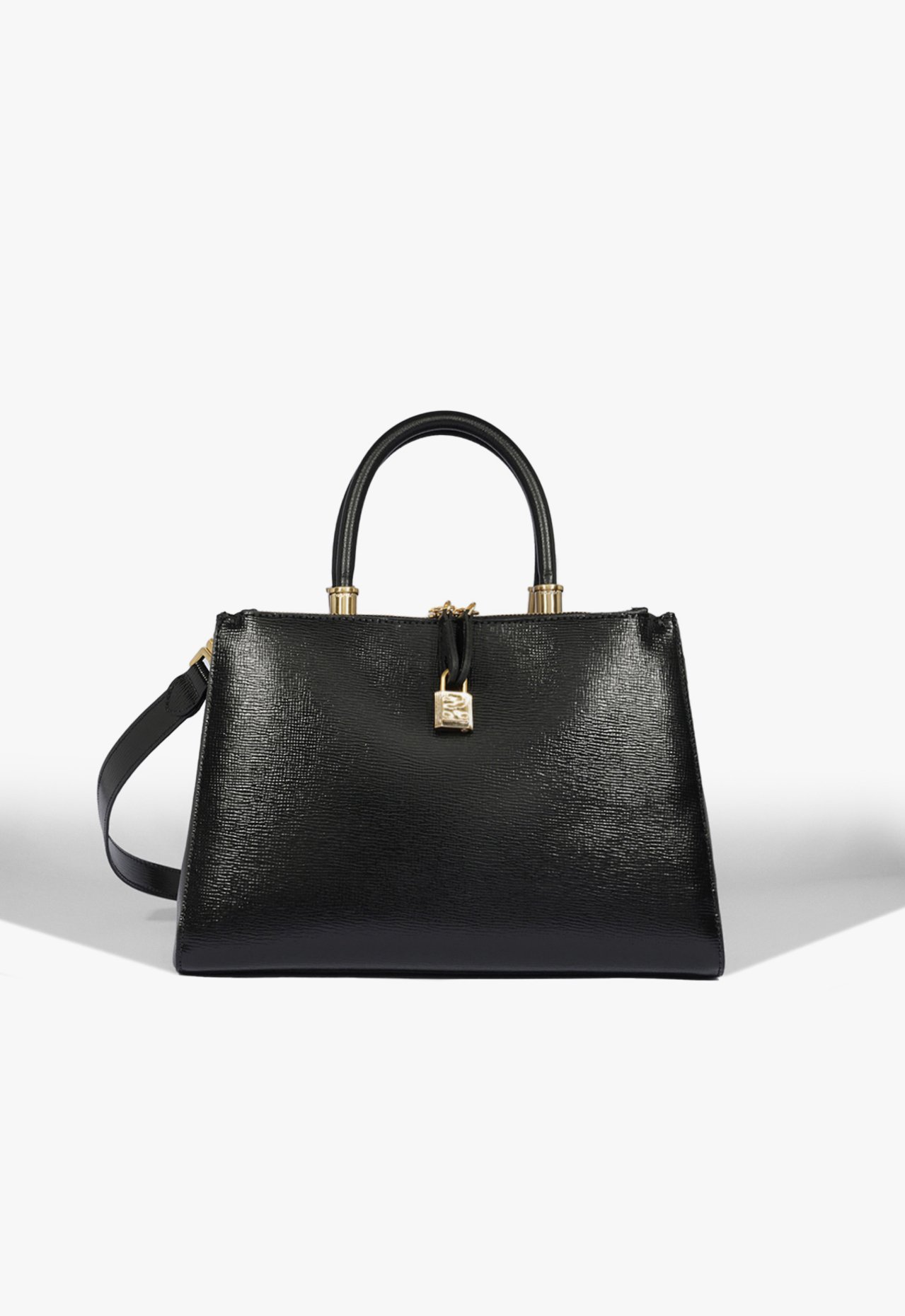 Bolsa Tote Lorena Top Handle Grande Couro Preta | Schutz