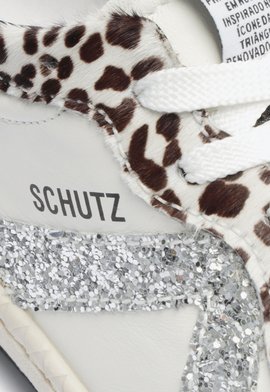 Tênis Schutz ST 001 Couro Glitter Zebra