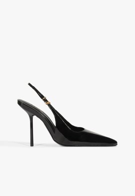 Scarpin Slingback Leona Couro Preto