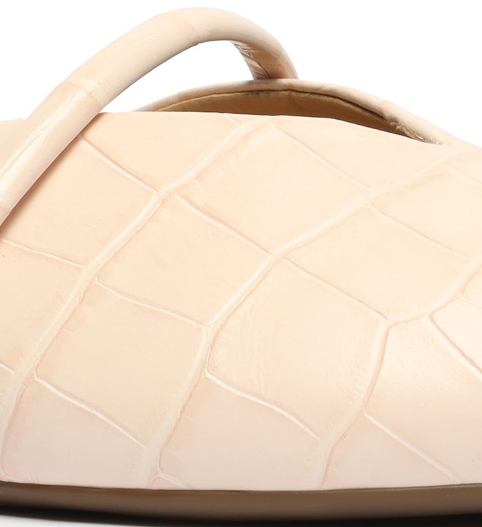 Sapato Mule Rasteira Croco Rosa Bebê Sapato Mule Rasteira Croco Rosa Bebê