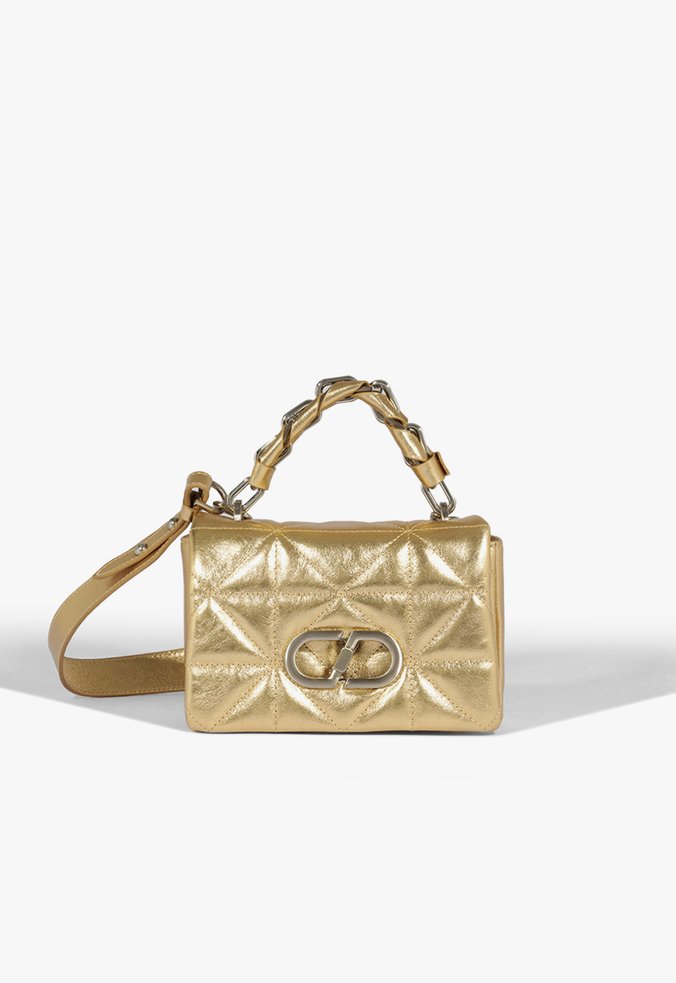 Mini Bag Couro Dourada