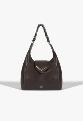 Bolsa Hobo Mini Secrets Pequena Couro Marrom Escuro