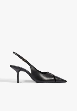 Scarpin Pammela Slingback Couro Preta