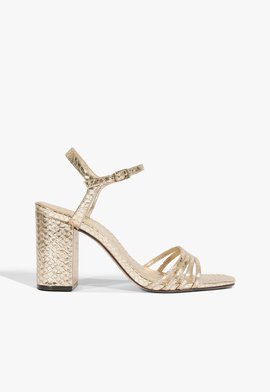 Sandália Couro Snake Dourado