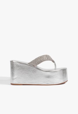 Chinelo Plataforma Prata