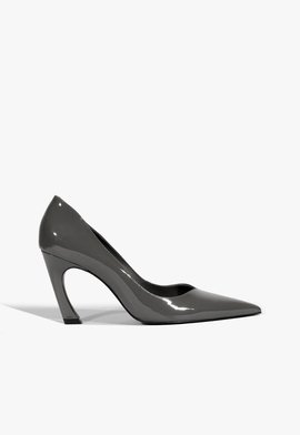 Scarpin Lexi Couro Cinza