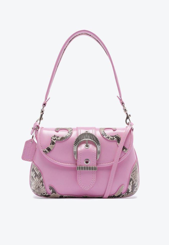Bolsa Shoulder Texas Couro Rosa