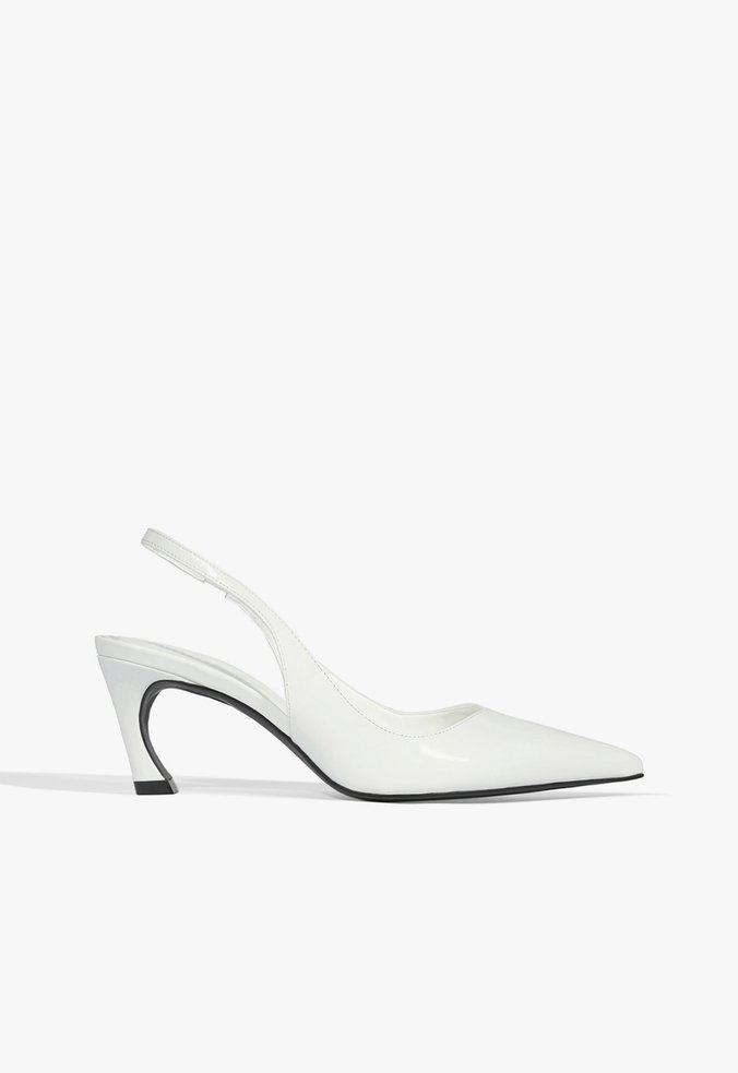 Slingback Lexi Mid Verniz Branco