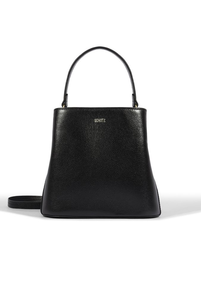 Bolsa Tiracolo Bucket Esther Média Couro Preta