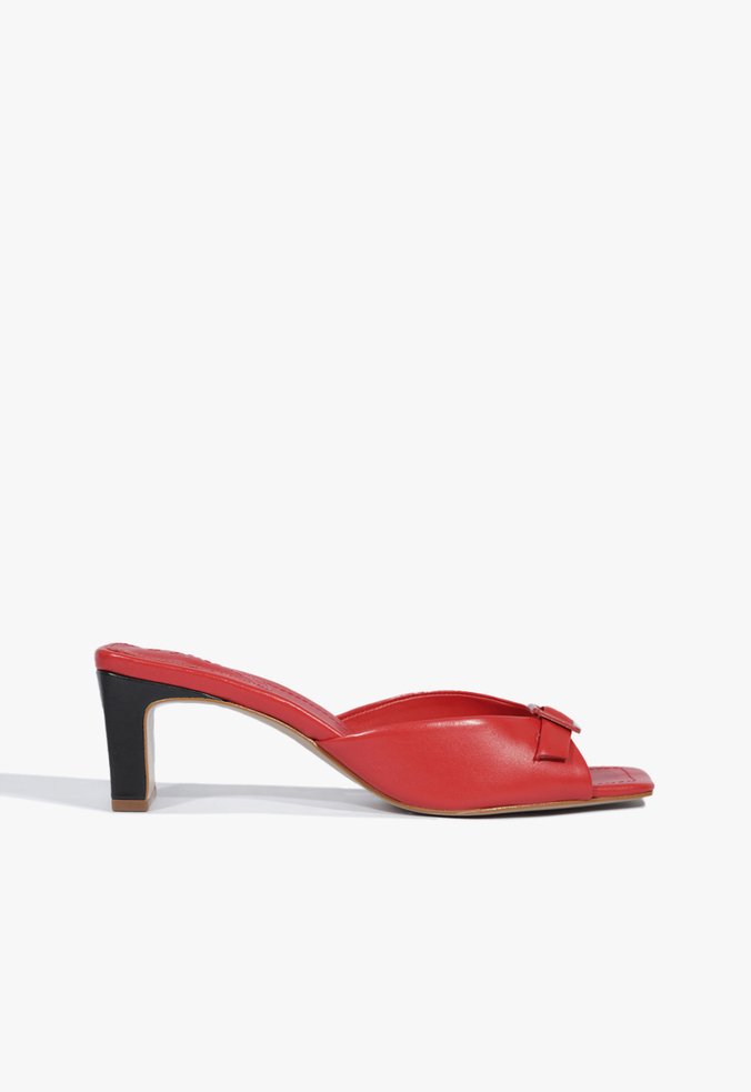 Sandália Mule Verniz Vermelho