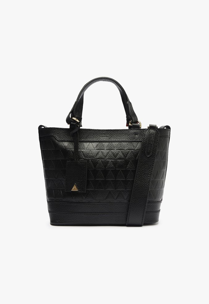 Bolsa Shopping Média Couro Triangle Preta
