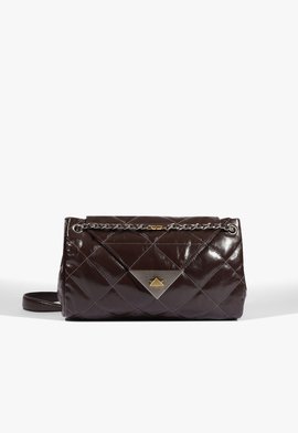 Bolsa Tiracolo S96 Média Couro Marrom Escuro