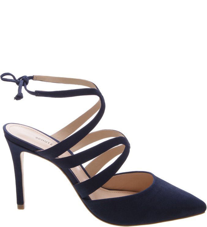 Scarpin Curves Lace Up Dress Blue