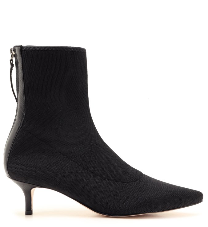 Sock Boot Kitten Heel Black