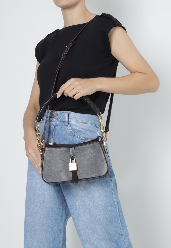 Bolsa Shoulder Robin Couro Preta