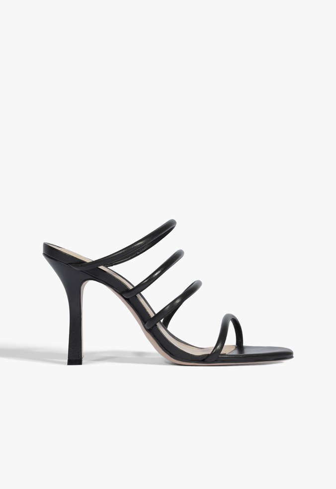 Sandália Mule Tiras Preta