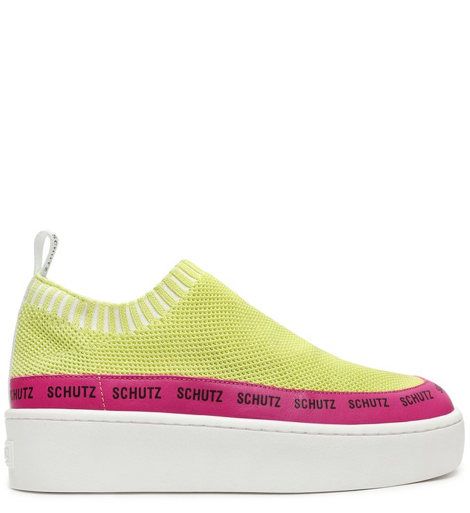 Tênis Logomania Minimal Knit Neon
