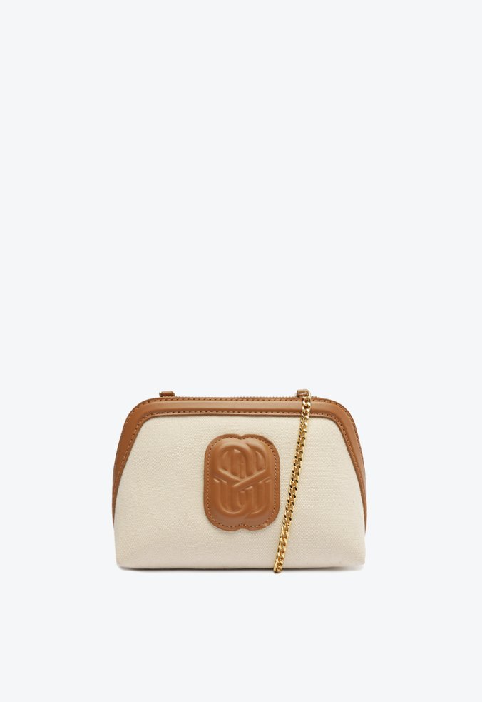 Bolsa Tiracolo Pequena Kora Lona Cru Marrom