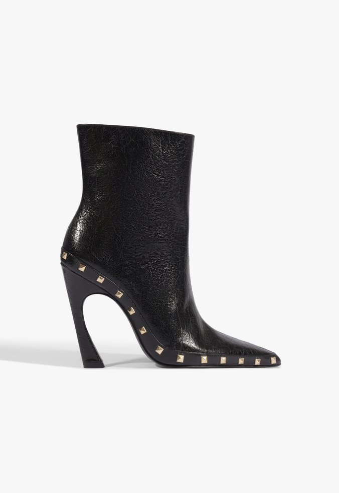 Bota Lexi Salto Alto Couro Preta