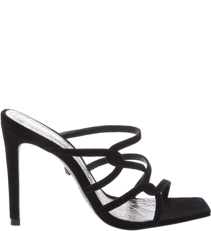 Sandália Mule Trama Python Black