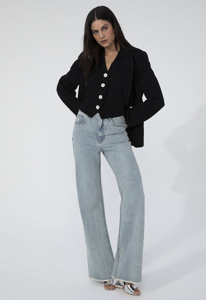 Calça Ava Wide Leg Jeans Claro