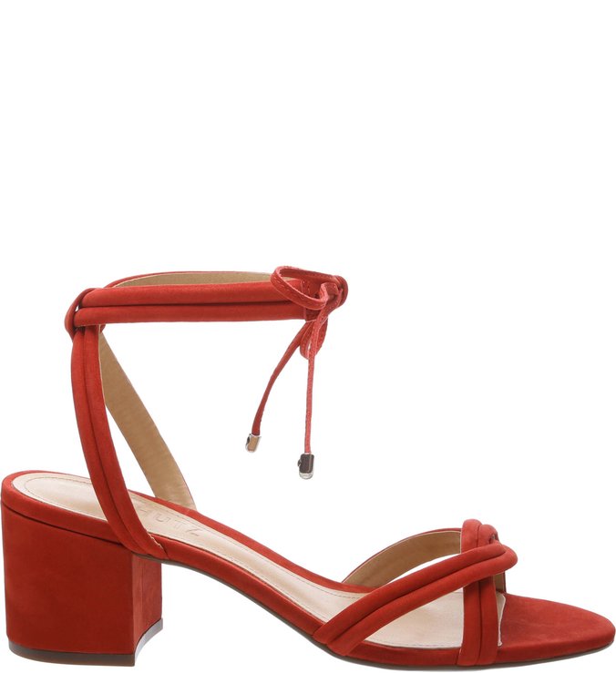 Sandália Block Heel Lace-up Red