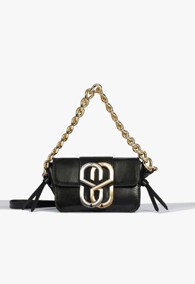 Bolsa Shoulder Pequena Bold Couro Preta