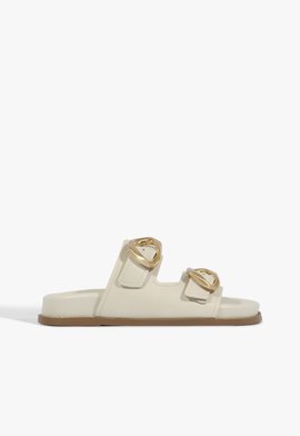 Papete Slide Olga Sporty Couro Branco