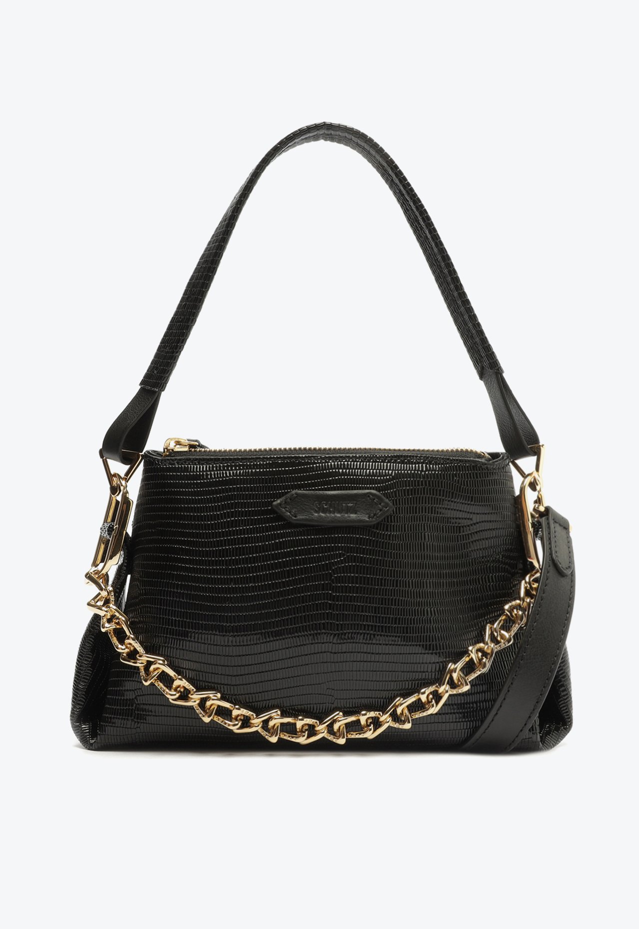 Bolsa Tiracolo Média Abby Couro Preta | Schutz