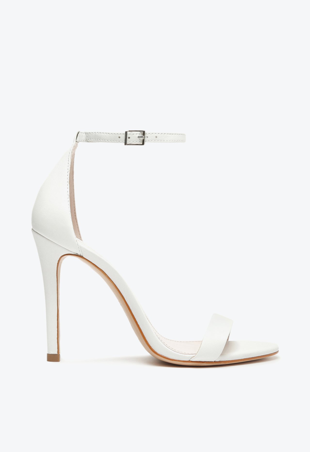 Sandália Gisele Salto Alto Couro Branca | Schutz