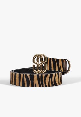 Cinto Emblem Couro Animal Print