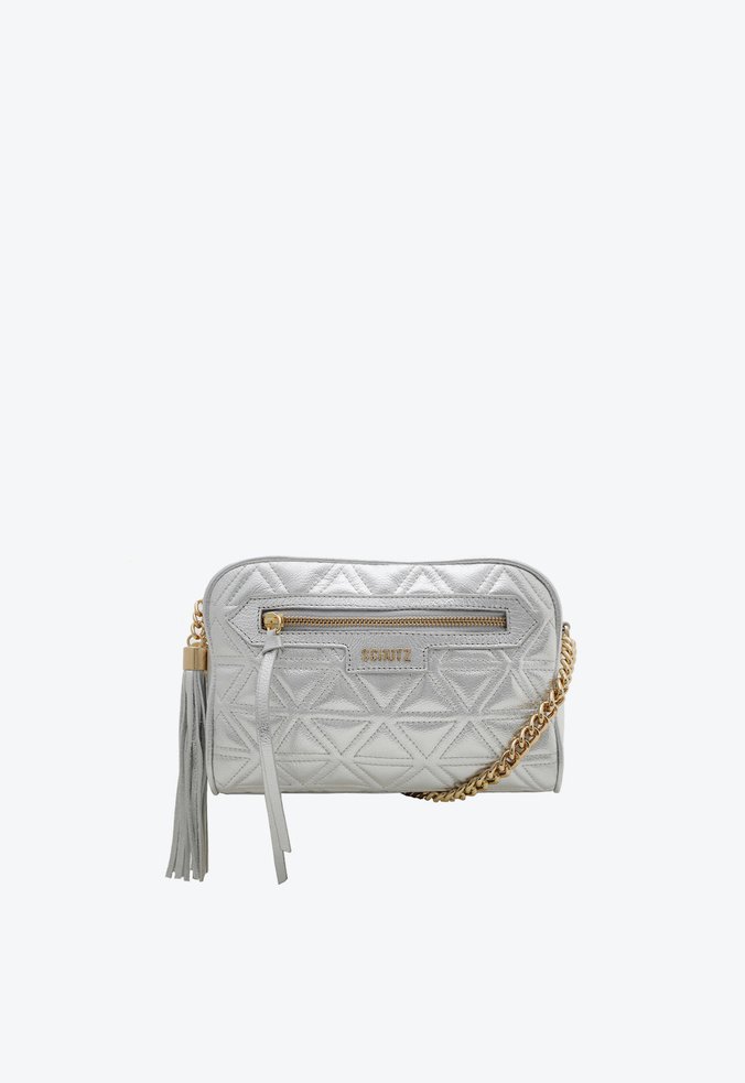 Bolsa Tiracolo Mirella Couro Prata