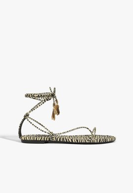 Sandália Rasteira Malina Camurça Zebra