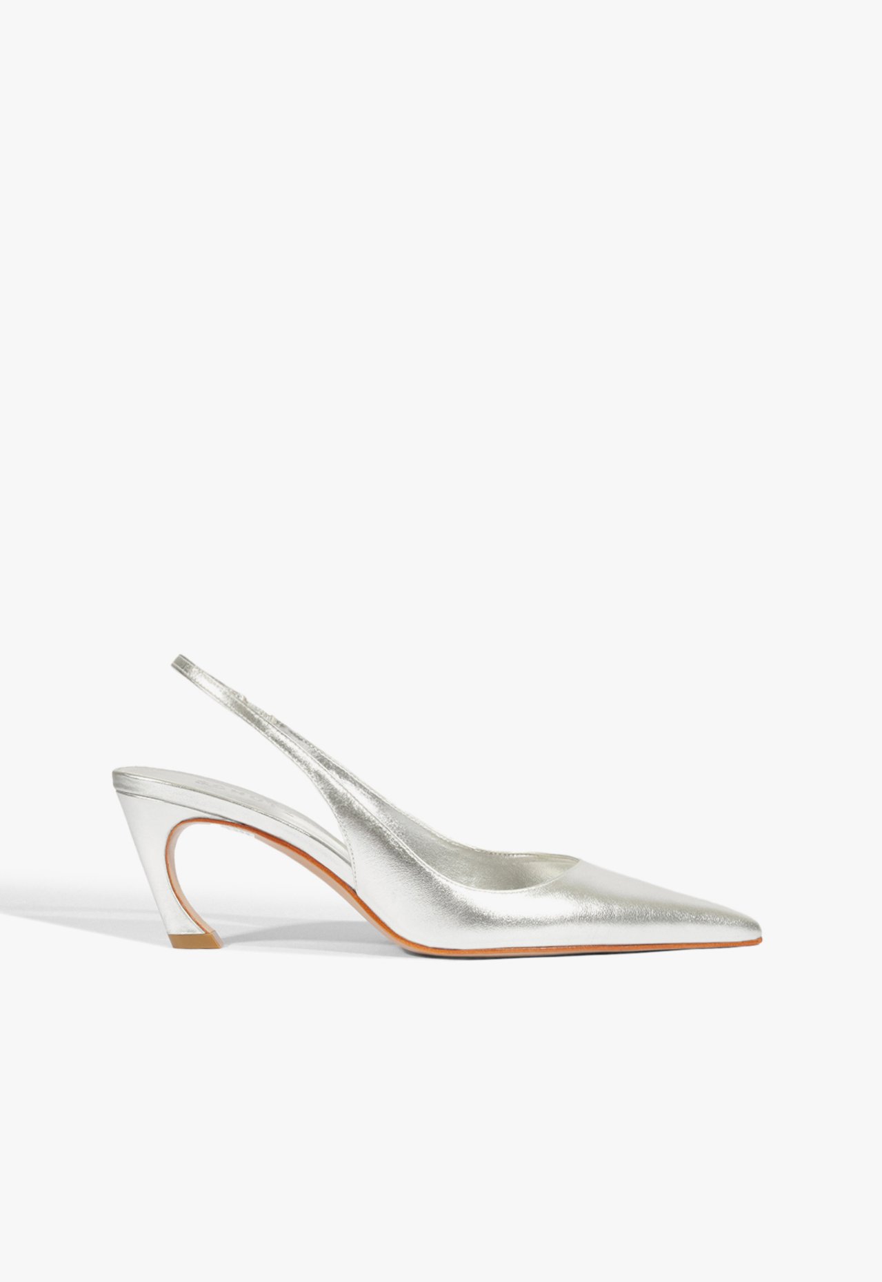 Scarpin Slingback Lexi Mid Couro Prata | Schutz