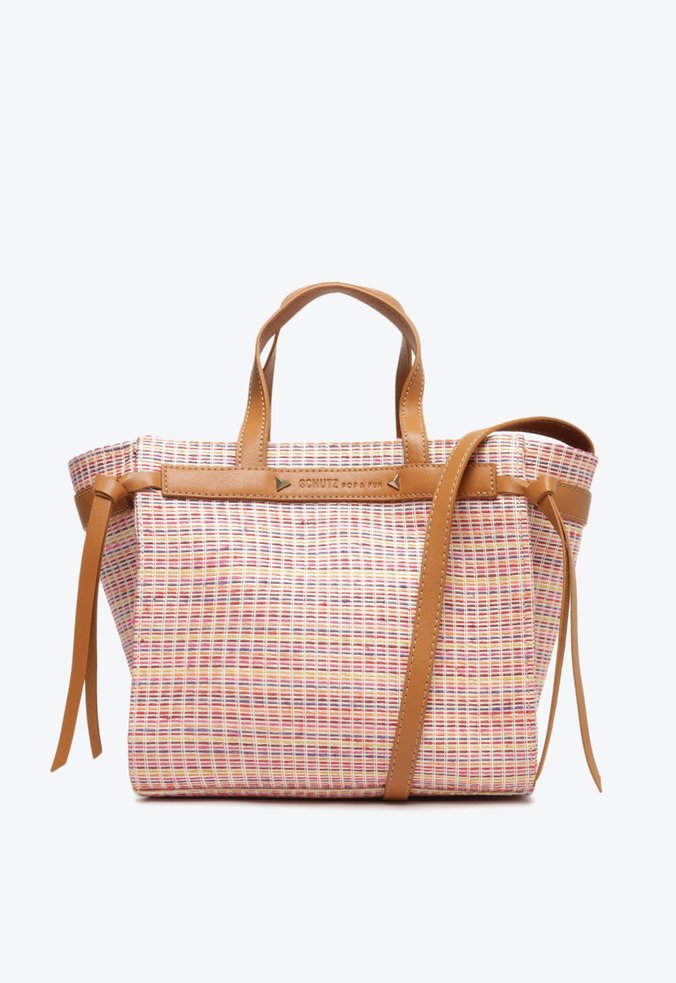 Bolsa Tote Média Zoe Tecido Trama Colorida