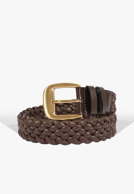 Cinto Trançado Couro Marrom