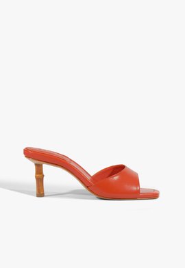 Tamanco Mule Leena Bamboo Couro Laranja | Schutz