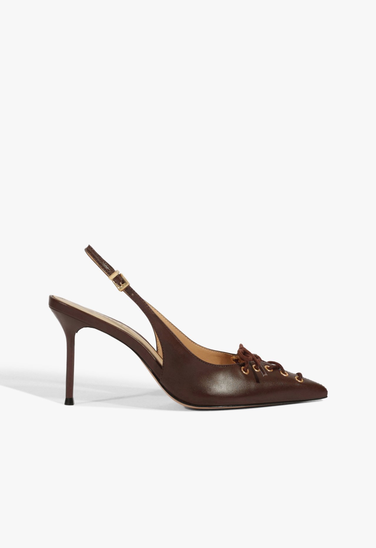Scarpin Slingback Sabrine Couro Marrom | Schutz