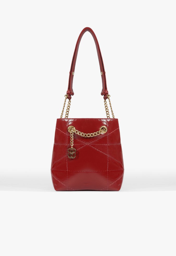 Bolsa Hobo Mika Média Couro Vermelha