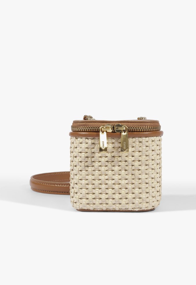Bolsa Mini Bag Vanity Ráfia Pequena Marrom