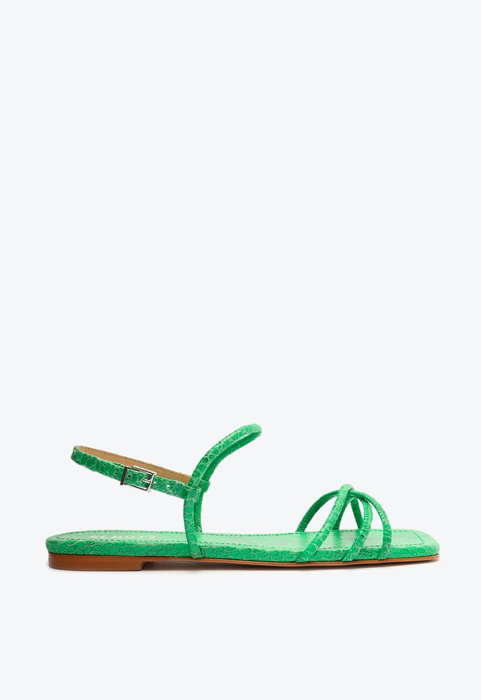 Sandália Rasteira Snake Tiras Verde