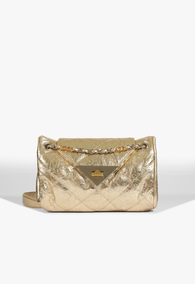 Bolsa Média S95 Couro Dourada