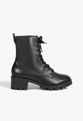 Bota Coturno Cl ssica Couro Preta